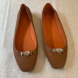Hermes Camel Liberty Calfskin Ballerina